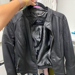 Black leather jacket